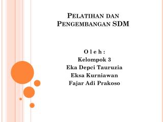 Pelatihan dan Pengembangan SDM