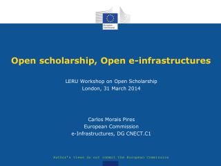 Open scholarship, Open e-infrastructures