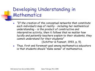 Developing Understanding in Mathematics