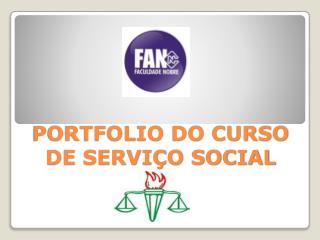 PORTFOLIO DO CURSO DE SERVIÇO SOCIAL