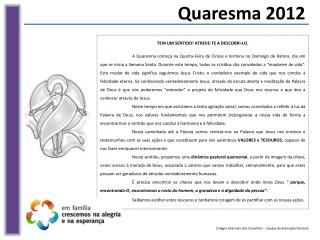 Quaresma 2012