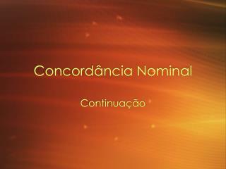 Concord ância Nominal