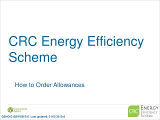 CRC Energy Efficiency Scheme