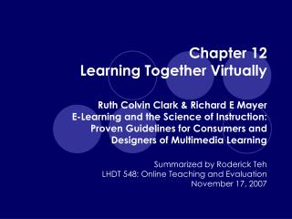 Chapter 12 Learning Together Virtually