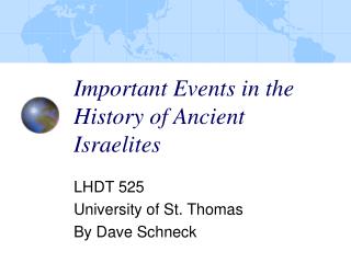 Important Events in the History of Ancient Israelites