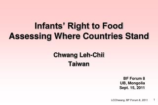 Infants’ Right to Food Assessing Where Countries Stand