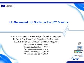 LH Generated Hot Spots on the JET Divertor