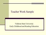 Teacher Work Sample