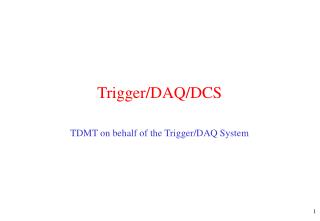 Trigger/DAQ/DCS