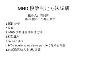 MHD 模数判定方法调研