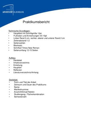 Praktikumsbericht