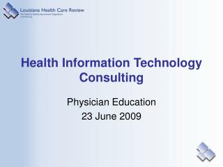 Health Information Technology Consulting