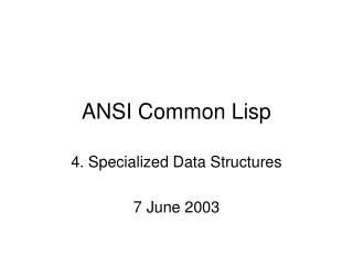 ANSI Common Lisp