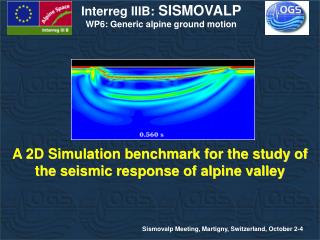 Interreg IIIB: SISMOVALP WP6: Generic alpine ground motion