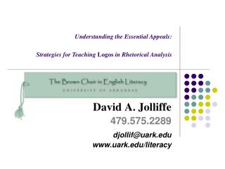 David A. Jolliffe 479.575.2289 djollif@uark uark/literacy