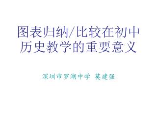 图表归纳 / 比较在初中历史教学的重要意义