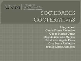 SOCIEDADES COOPERATIVAS