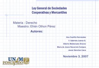 Ley General de Sociedades Cooperativas y Mercantiles