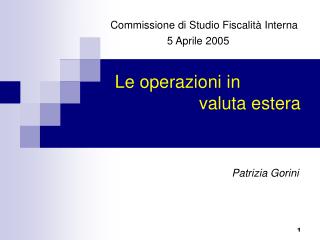 Le operazioni in valuta estera
