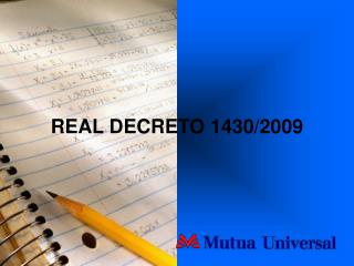 REAL DECRETO 1430/2009