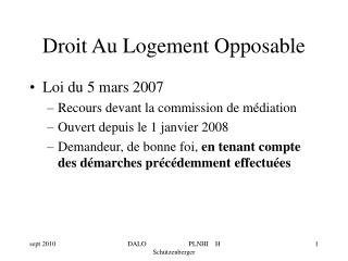 Droit Au Logement Opposable