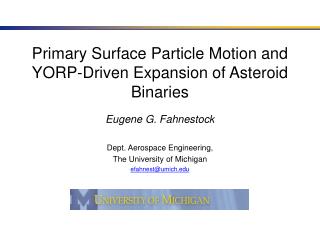 Primary Surface Particle Motion and YORP-Driven Expansion of Asteroid Binaries