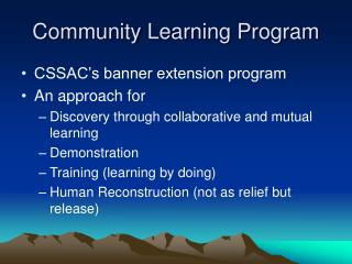 Community Learning Program