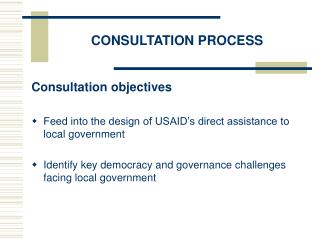 CONSULTATION PROCESS