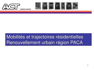 Mobilités et trajectoires résidentielles Renouvellement urbain région PACA