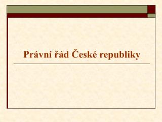 Právní řád České republiky
