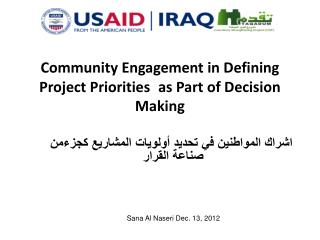 Community Engagement in Defining Project Priorities as Part of Decision Making