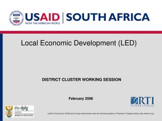 DISTRICT CLUSTER WORKING SESSION