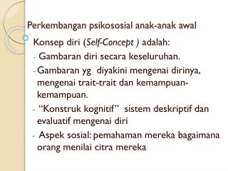 Perkembangan psikososial anak-anak awal