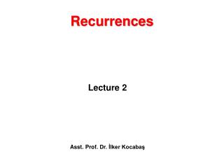 Recurrences