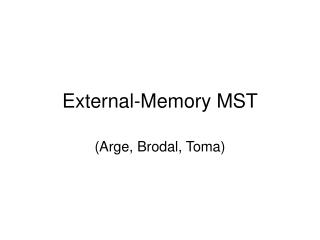 External-Memory MST