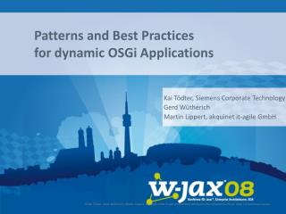 Patterns and Best Practices for dynamic OSGi Applications