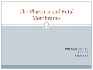 The Placenta and Fetal Membranes