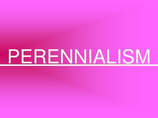 PERENNIALISM