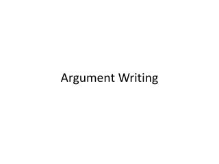 Argument Writing