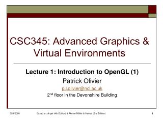 CSC345: Advanced Graphics &amp; Virtual Environments