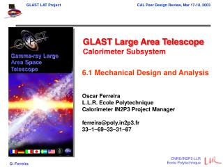 GLAST Large Area Telescope Calorimeter Subsystem