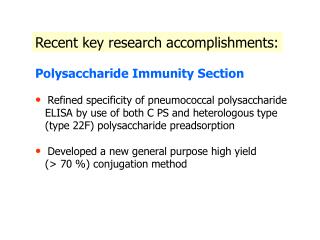 Recent key research accomplishments: