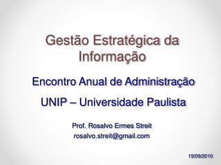 Gestão Estratégica da Informação