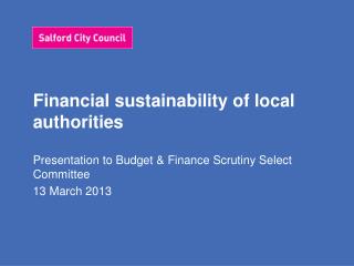 Financial sustainability of local authorities