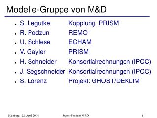 Modelle-Gruppe von M&amp;D