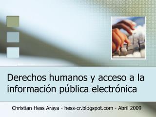 Derechos humanos y acceso a la información pública electrónica