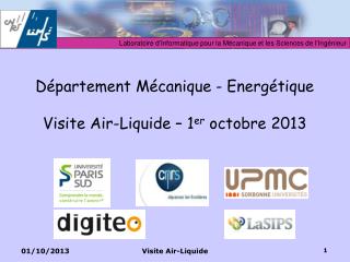 Département Mécanique - Energétique Visite Air-Liquide – 1 er octobre 2013