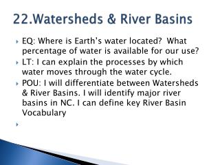 22.Watersheds &amp; River Basins