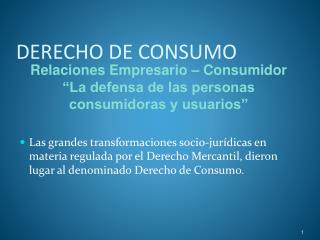 DERECHO DE CONSUMO