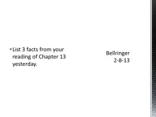 Bellringer 2-8-13